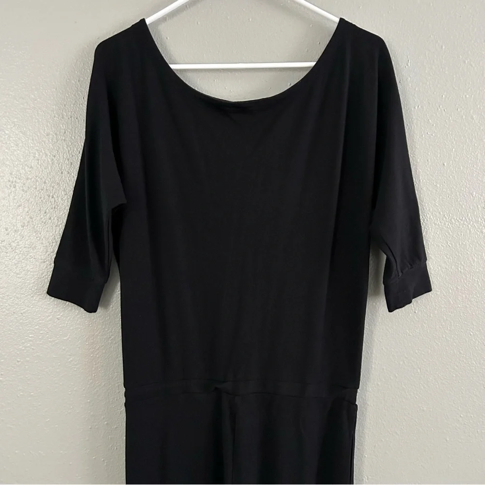 Bebe Black Silver Rhinestone Bling Spellout Logo Jumpsuit Size XS Y2K - Picture 7 of 10